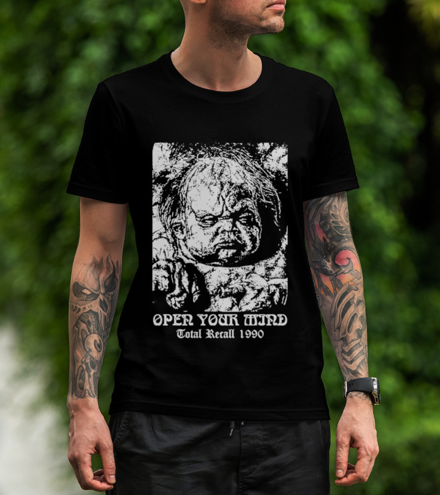 Open Your Mind Total Recall 1990 Arnold Schwarzenegger T-Shirt