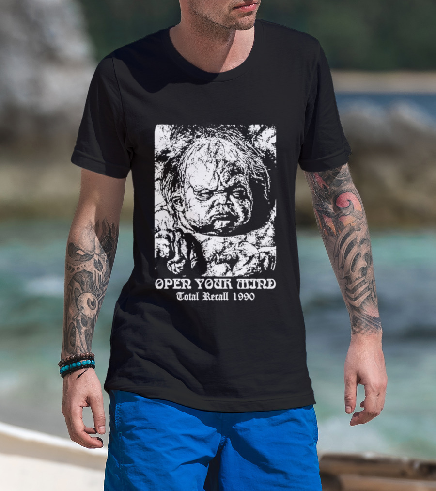 Open Your Mind Total Recall 1990 Arnold Schwarzenegger T-Shirt