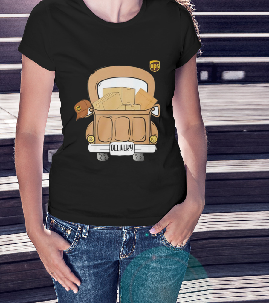 UPS Delivery Truck With Packages And Hat T-Shirt