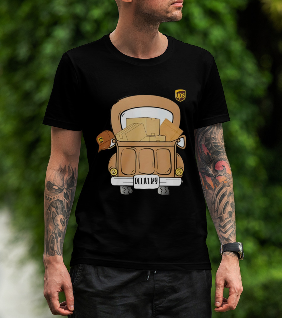 UPS Delivery Truck With Packages And Hat T-Shirt