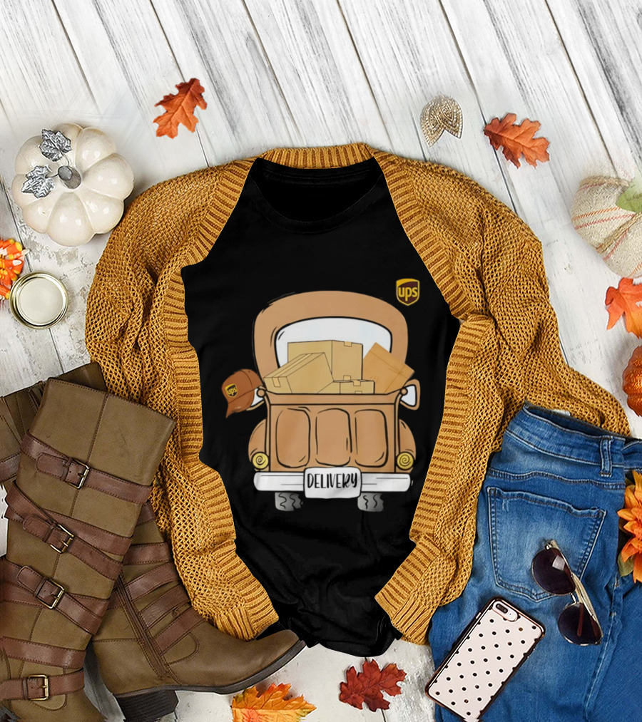 UPS Delivery Truck With Packages And Hat T-Shirt