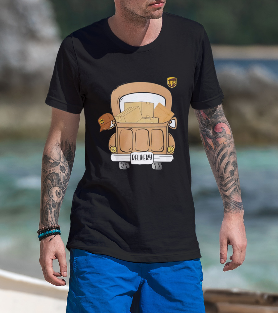 UPS Delivery Truck With Packages And Hat T-Shirt