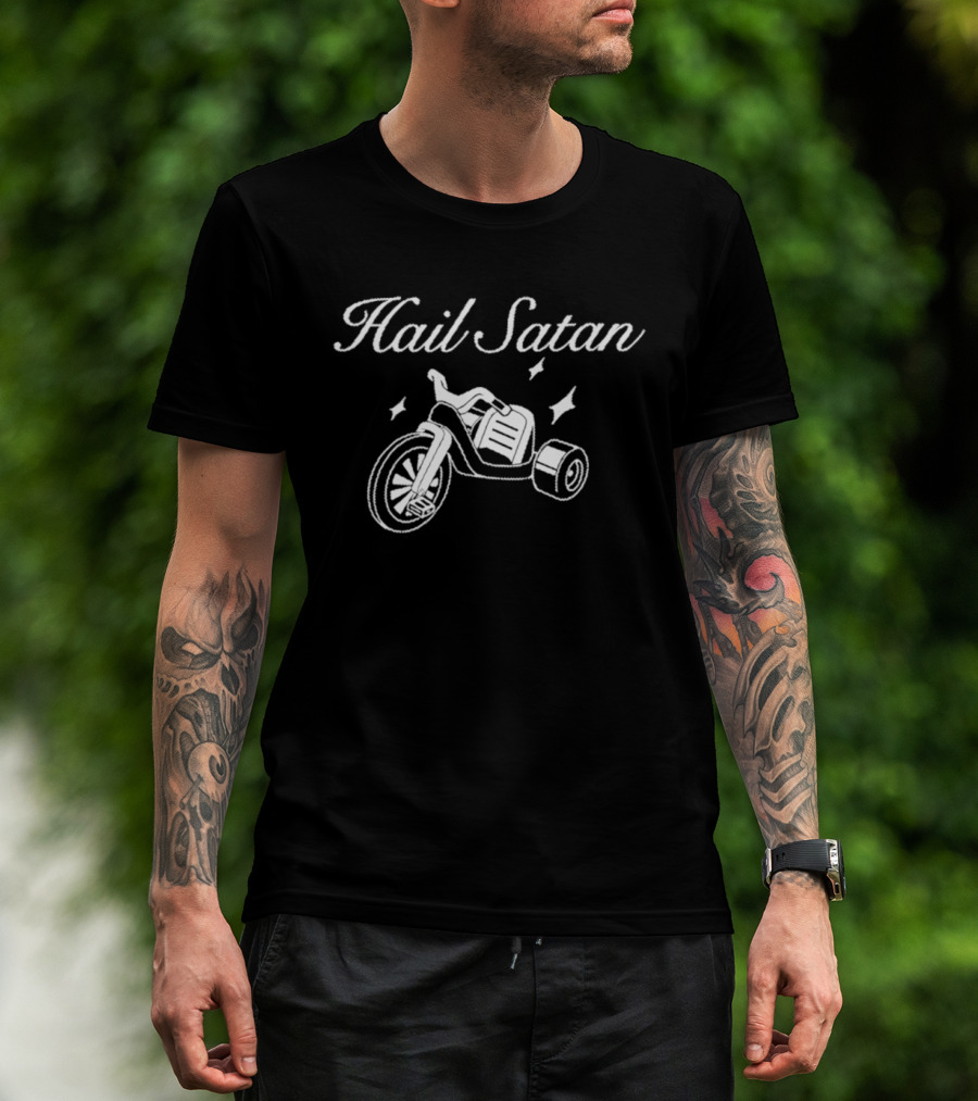 Hail Satan Tricycle Satanic Occult T-Shirt
