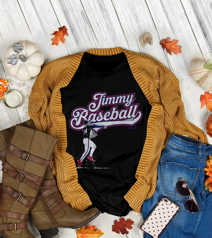 Jimmy Baseball Vintage Style Player Swinging Bat T-Shirt