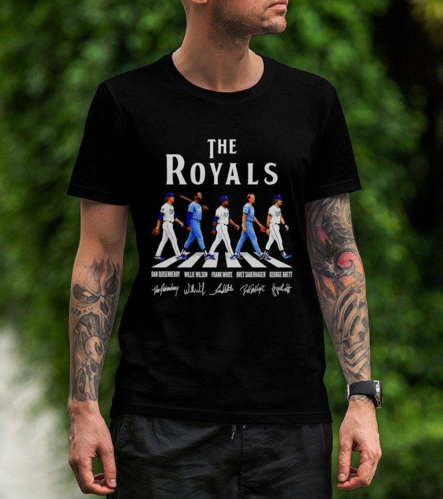 The Royals Dan Quisenberry Willie Wilson Frank White Bret Saberhagen George Brett Kansas City Signatures T-Shirt