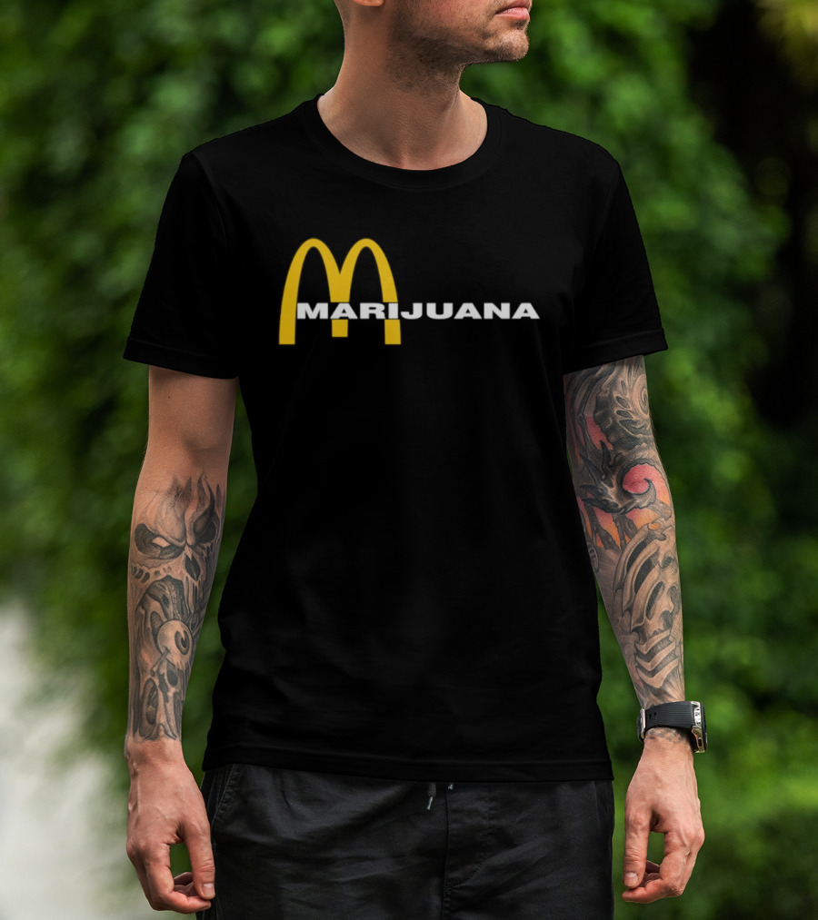 Marijuana Parody McDonald's Golden Arches T-Shirt