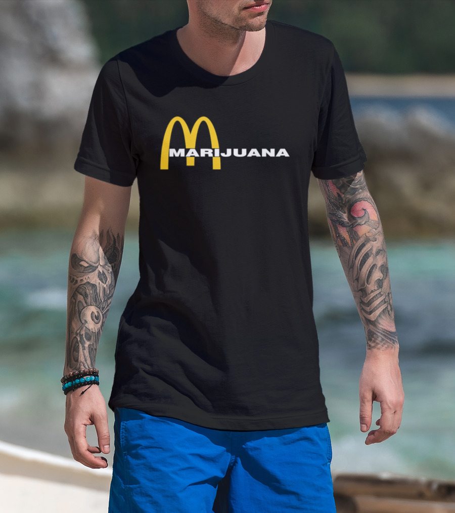 Marijuana Parody McDonald's Golden Arches T-Shirt