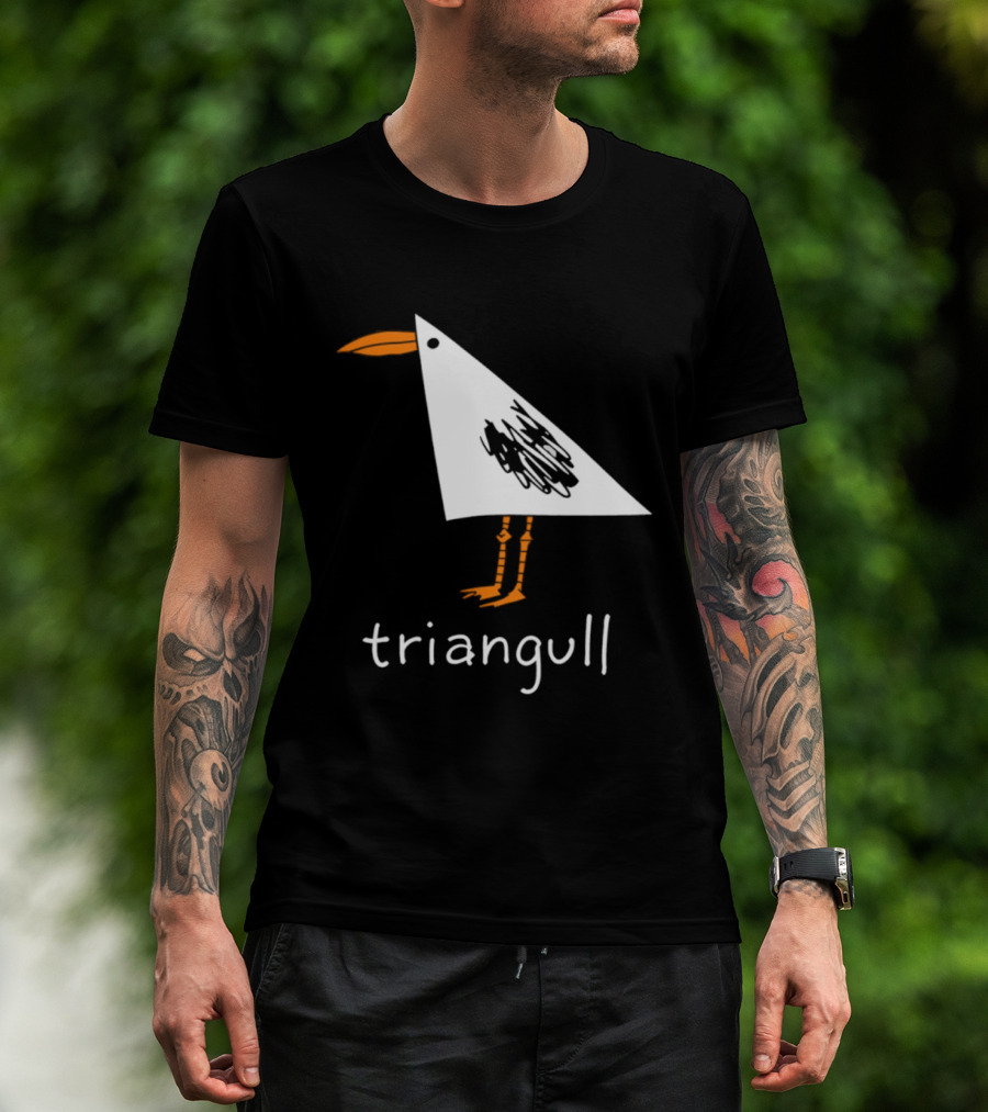 Triangull Seagull Triangle Bird Pun Triangular Art Bird T-Shirt