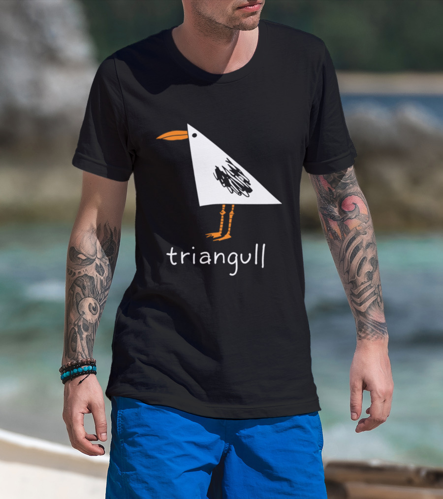 Triangull Seagull Triangle Bird Pun Triangular Art Bird T-Shirt