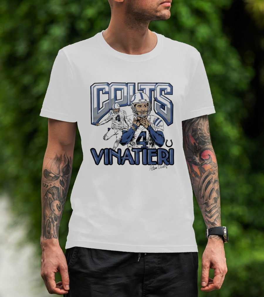 Indianapolis Colts Adam Vinatieri Football Number 4 Fan Gear T-Shirt