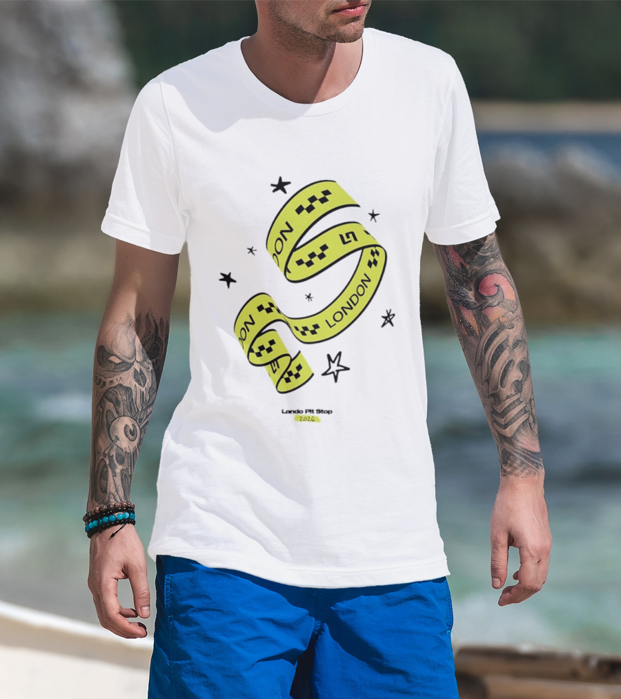 Lando Pit Stop 2026 London Racing Ribbon Stars T-Shirt