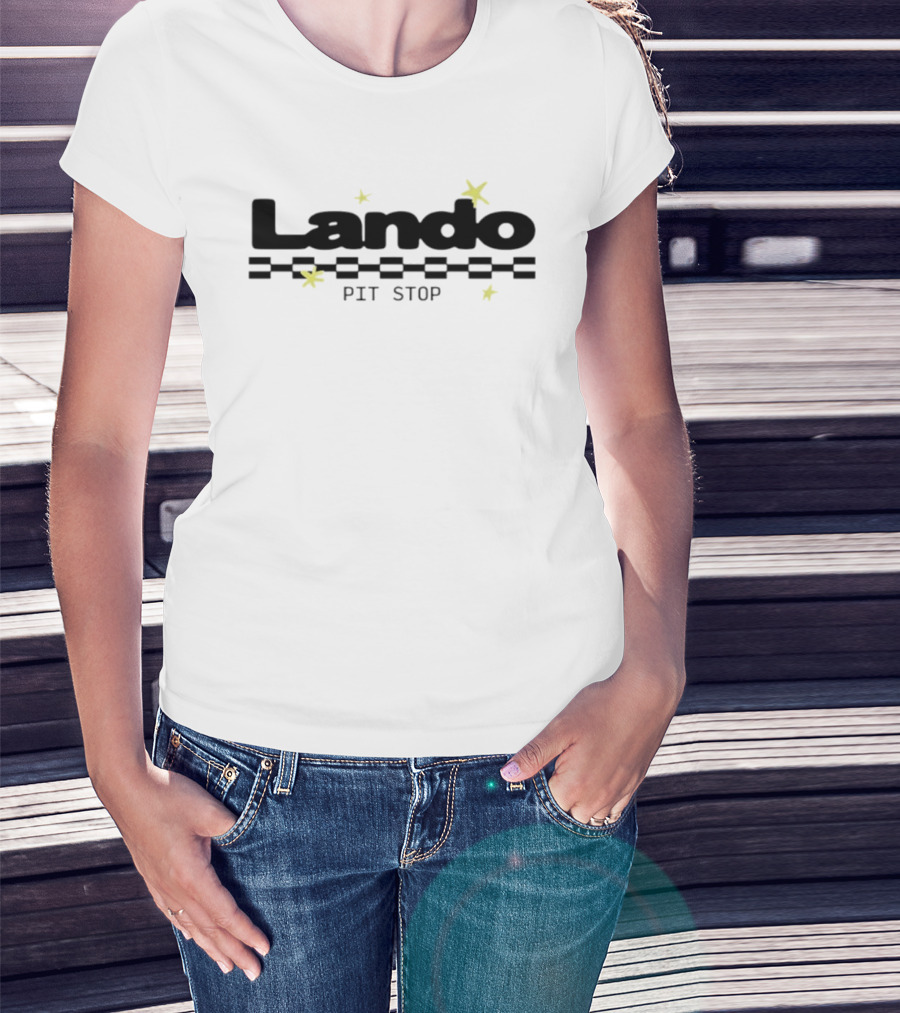 Lando Pit Stop Racing Checkered Stars 2026 T-Shirt