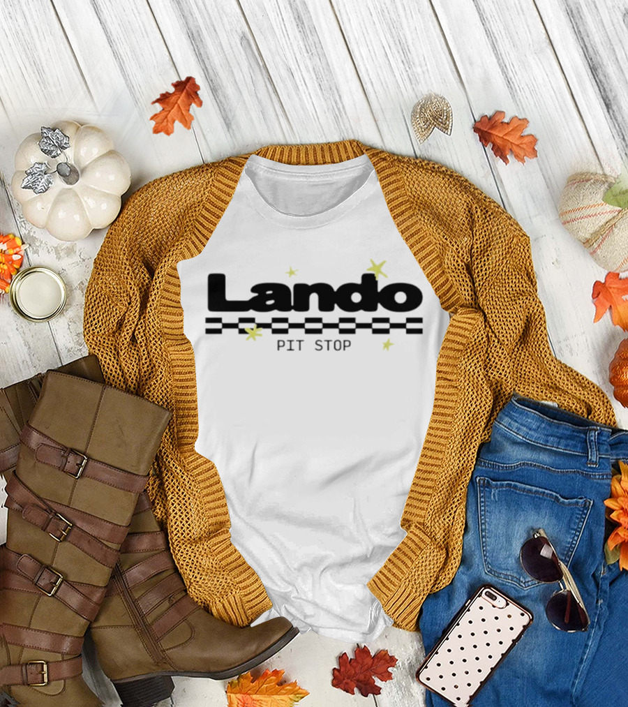Lando Pit Stop Racing Checkered Stars 2026 T-Shirt