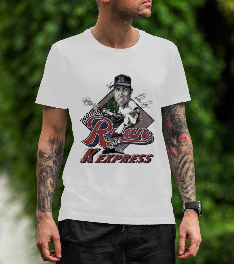 Nolan Ryan Texas Rangers Bruce Stark 34 K Express T-Shirt