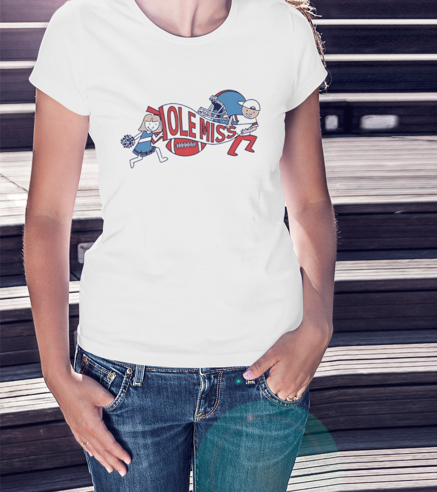 Ole Miss Rebels Football Run With Cheerleader T-Shirt