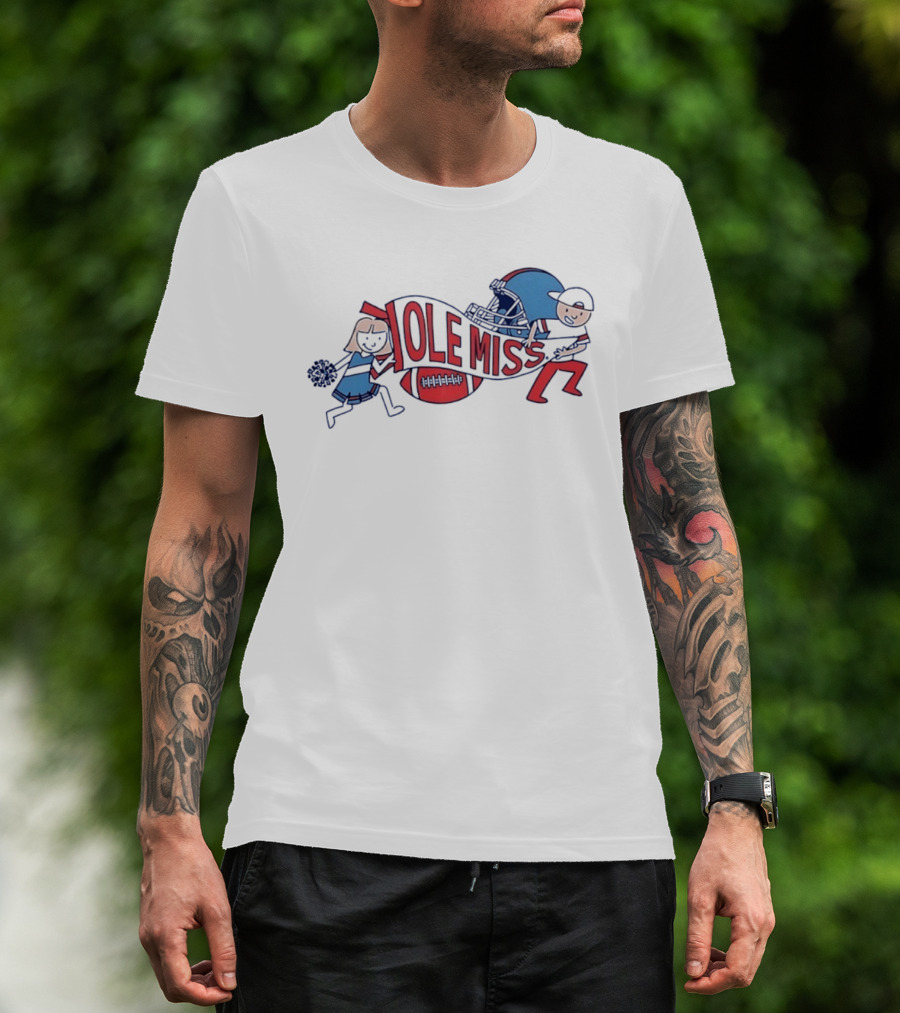 Ole Miss Rebels Football Run With Cheerleader T-Shirt
