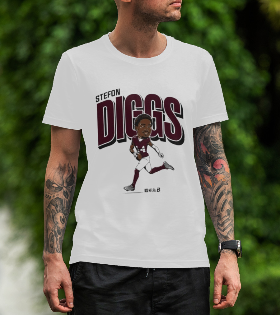 Stefon Diggs Caricature Football Art By Duna B T-Shirt