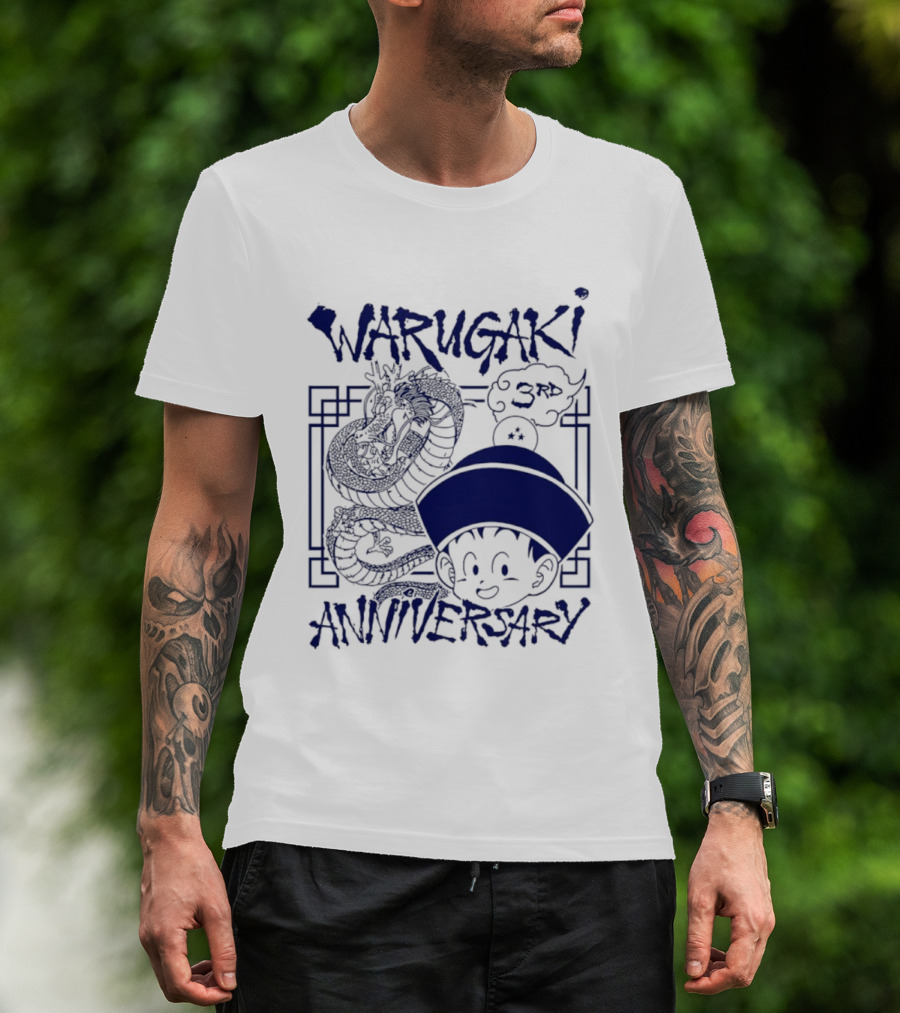 Warugaki 3th Anniversary With Dragon And Child In Blue T-Shirt