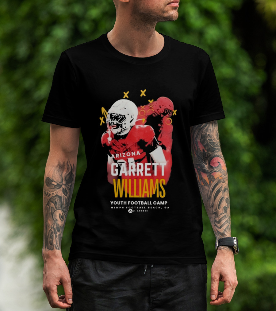 Arizona Garrett Williams Youth Football Camp 2026 Memphis Beach CA Annual Access T-Shirt