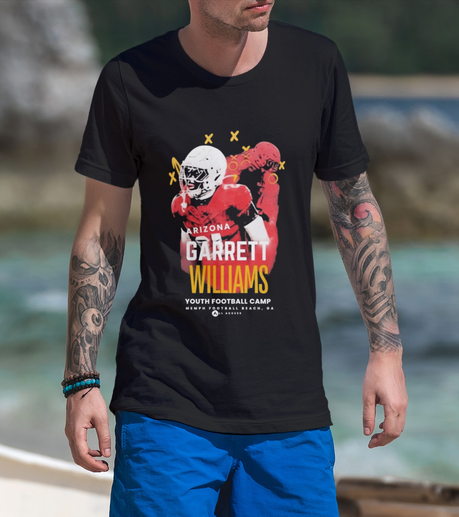 Arizona Garrett Williams Youth Football Camp 2026 Memphis Beach CA Annual Access T-Shirt