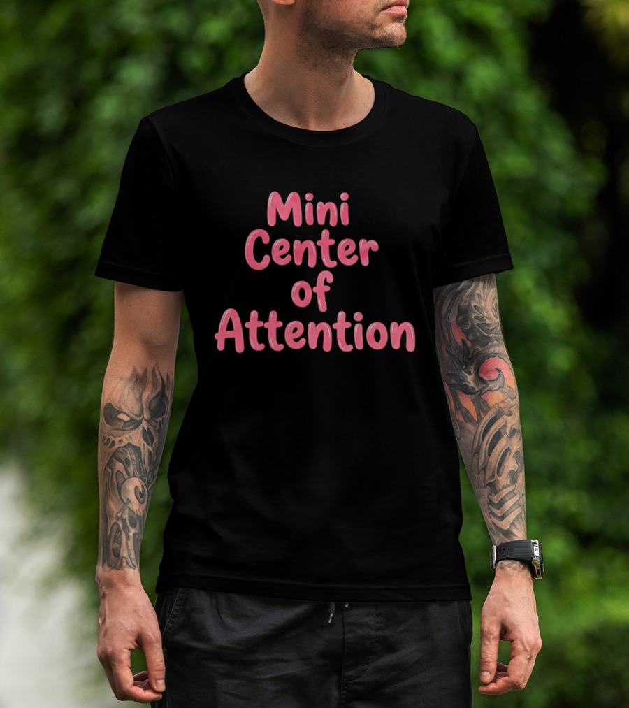 Mini Center Of Attention Pink Bubble Letters T-Shirt