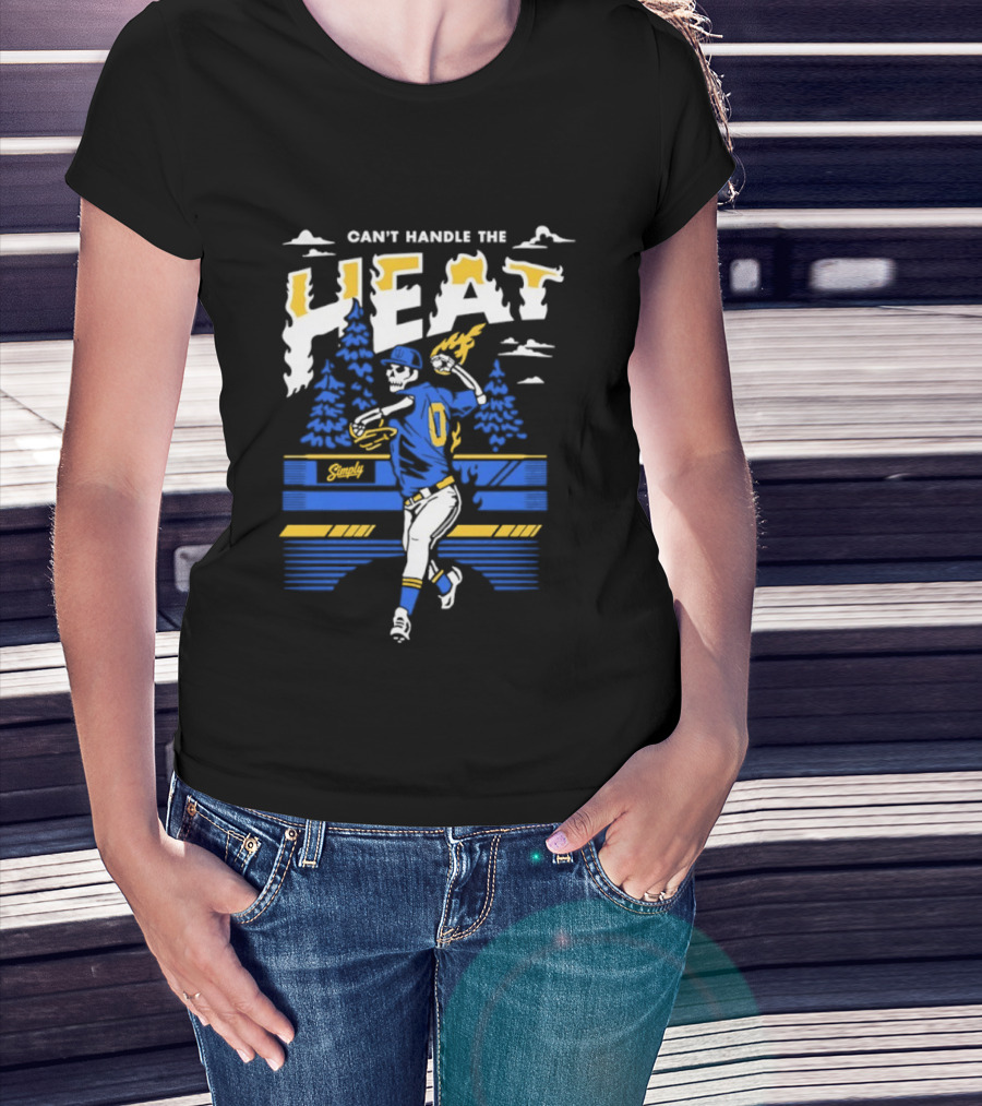 Can't Handle The Heat Baseball Skeleton Seattle Mariners T-Shirt