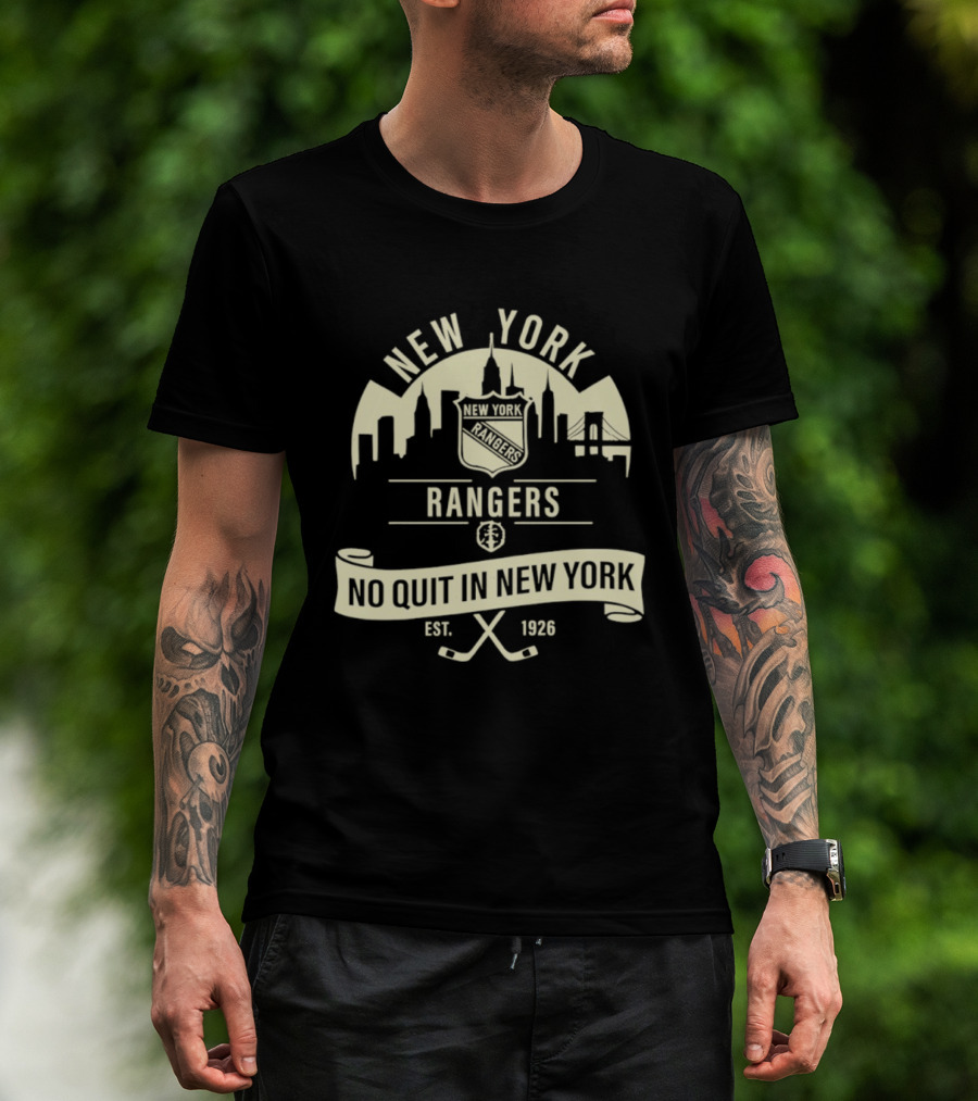 New York Rangers No Quit In New York Est 1926 Skyline T-Shirt