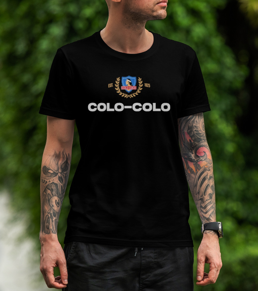 Colo Colo Vozinha Polera Negra DORSAL 29 Emblem And Laurel Crest T-Shirt