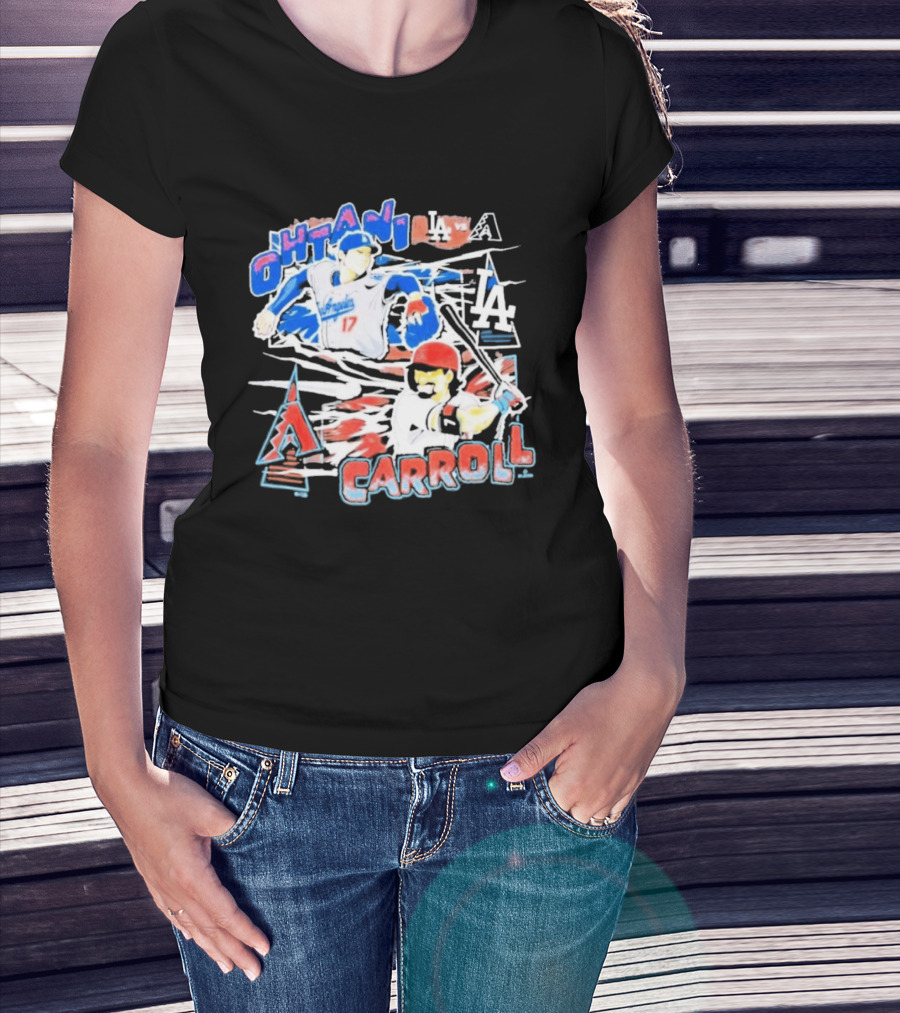 Ohtani Carroll Dodgers Angels Baseball T-Shirt