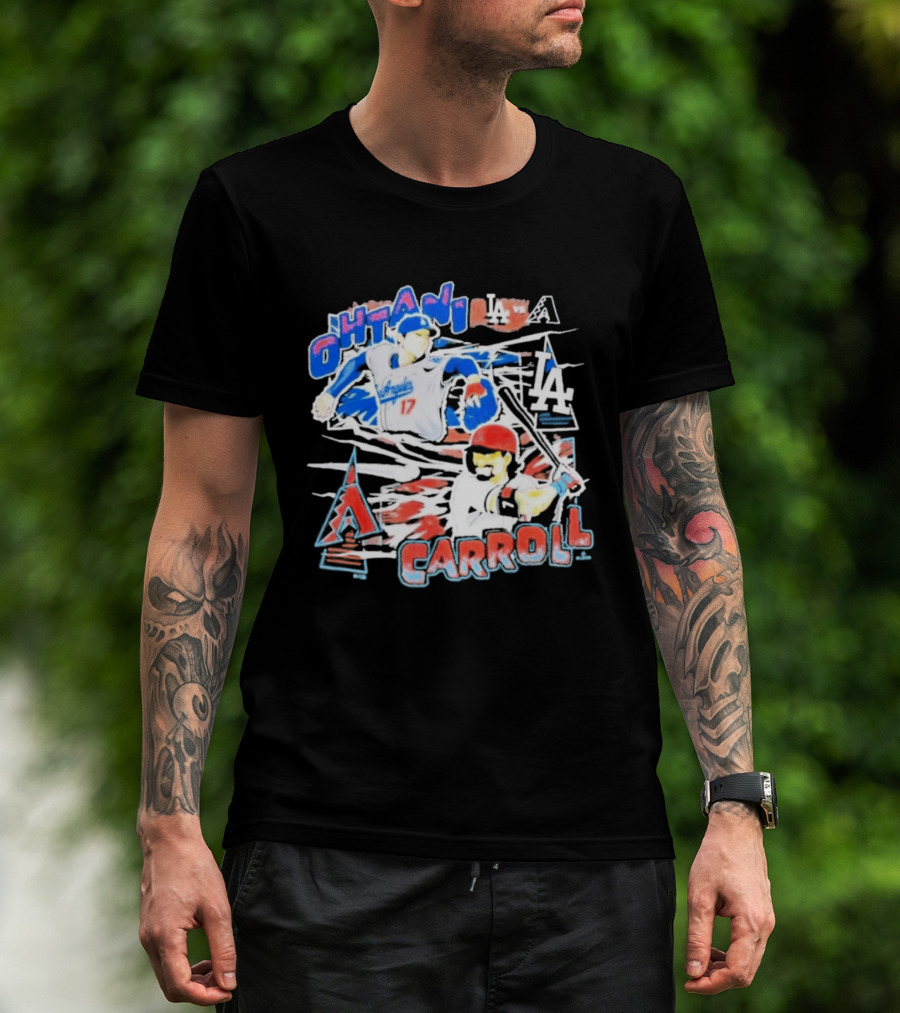 Ohtani Carroll Dodgers Angels Baseball T-Shirt