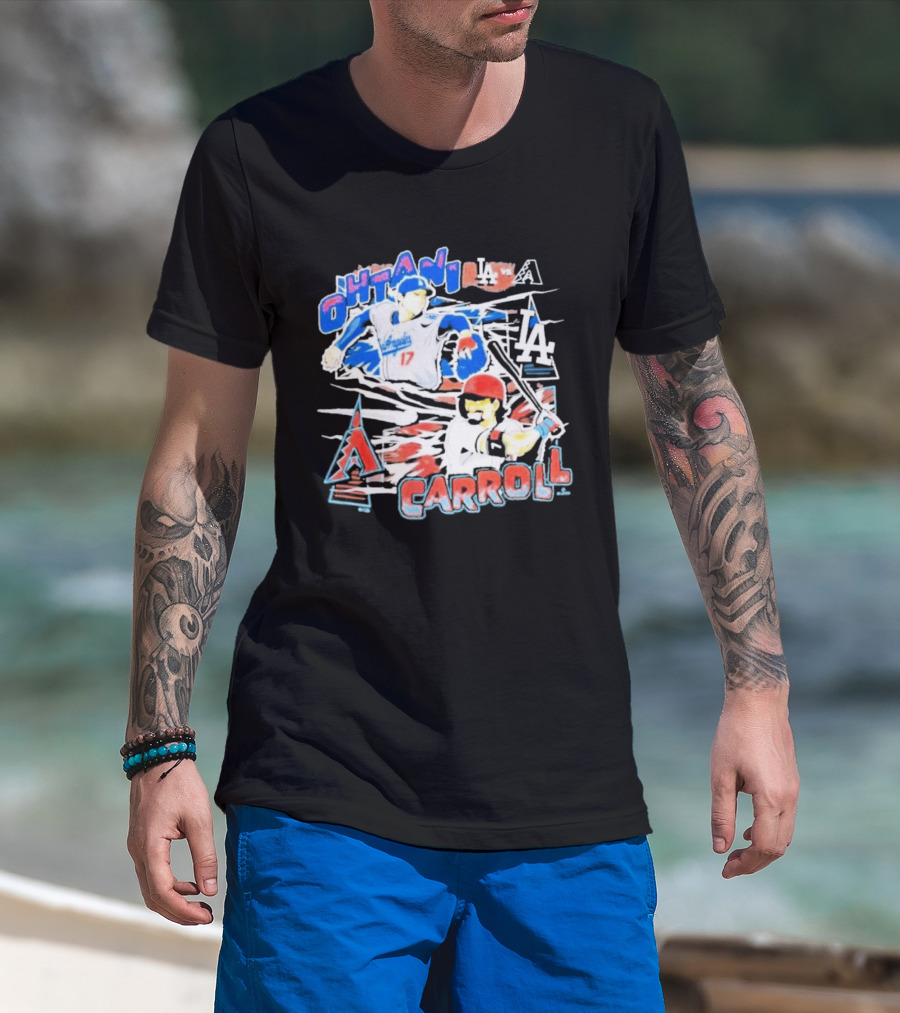 Ohtani Carroll Dodgers Angels Baseball T-Shirt