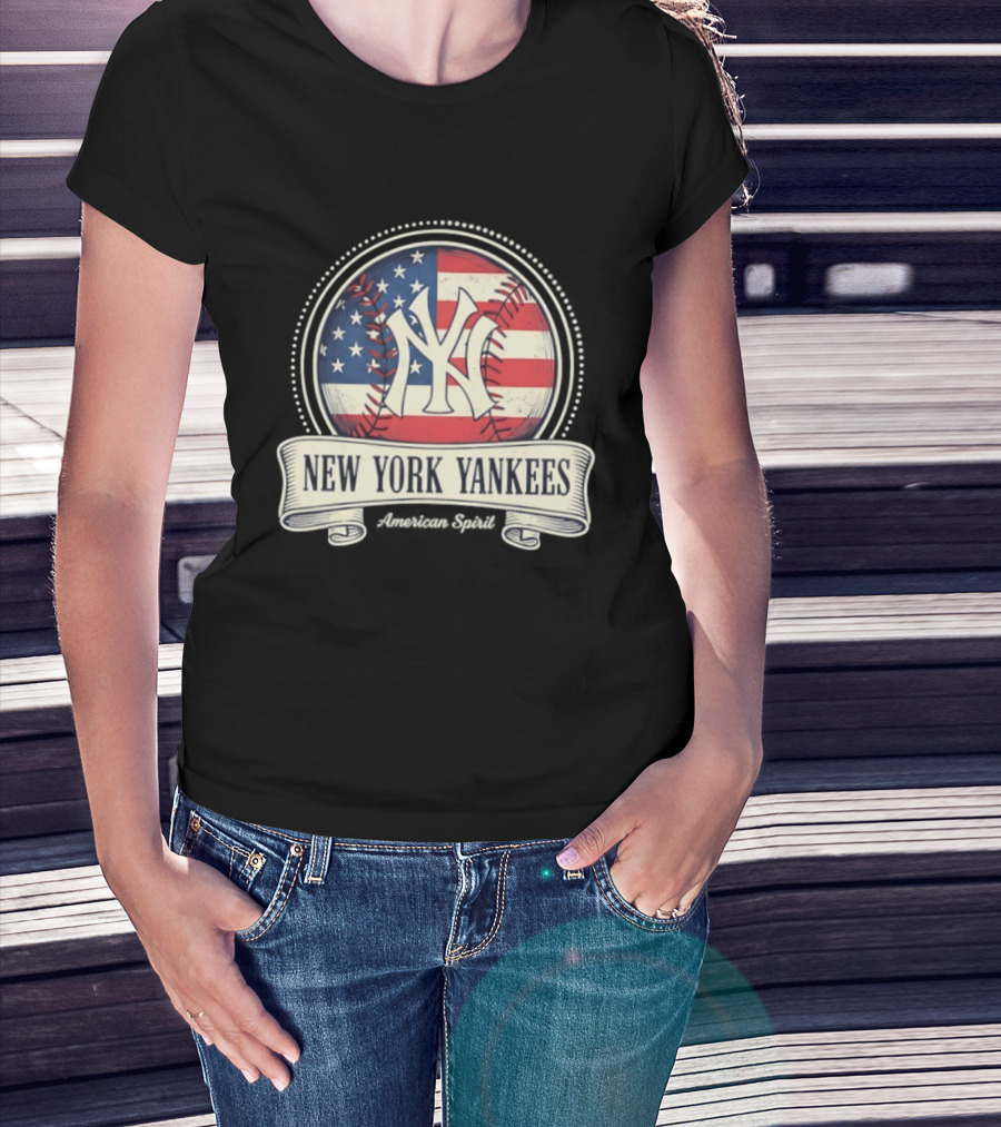 New York Yankees American Flag Baseball Emblem MLB T-Shirt