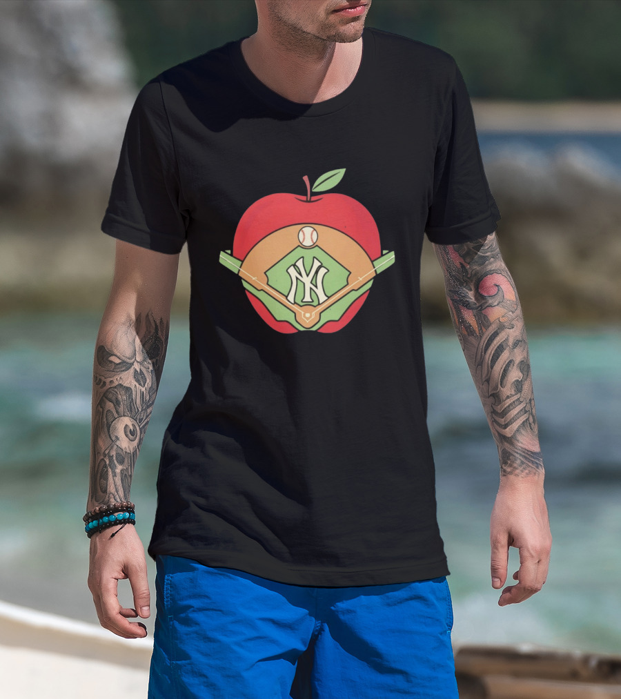 New York Yankees Baseball Apple MLB Stadium T-Shirt