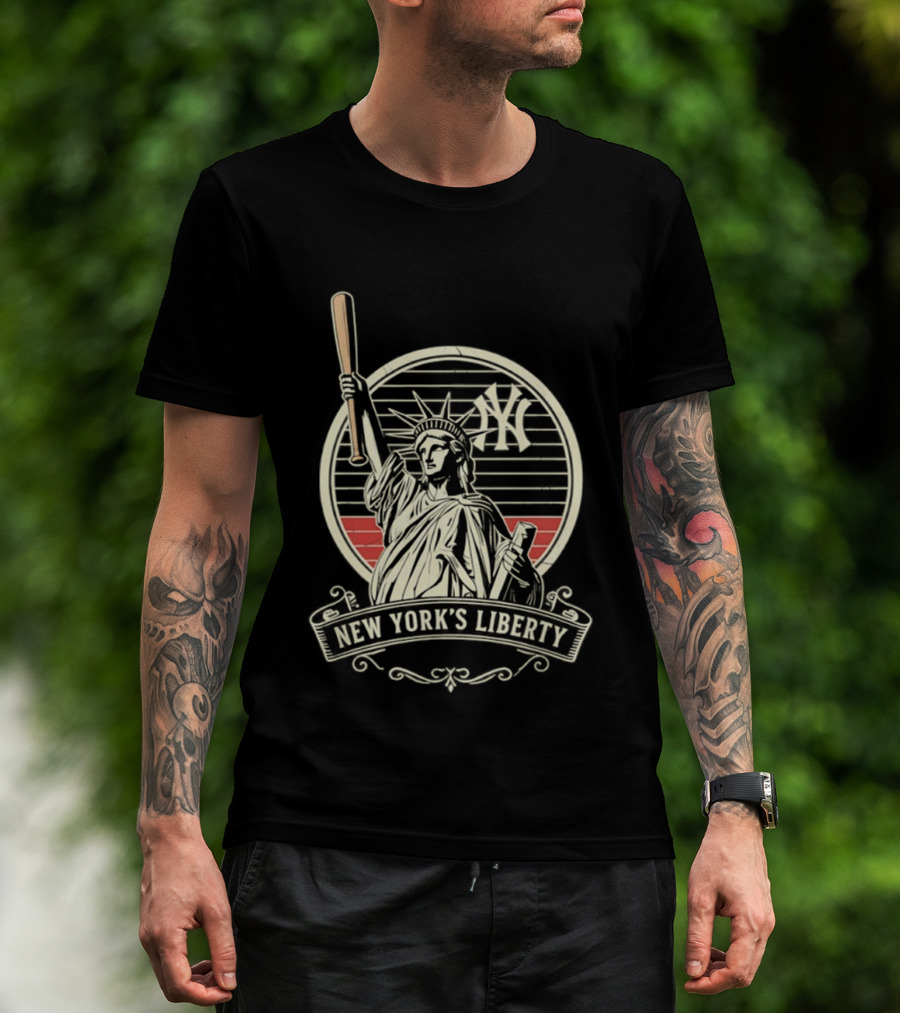 New York Yankees MLB Lady Liberty Bat T-Shirt