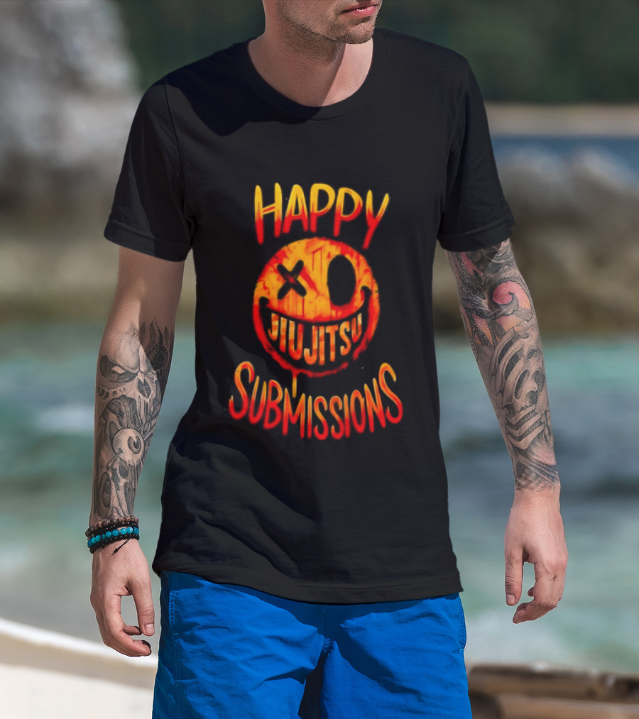 Happy Jiu Jitsu Submissions Playful Martial Arts Expression T-Shirt