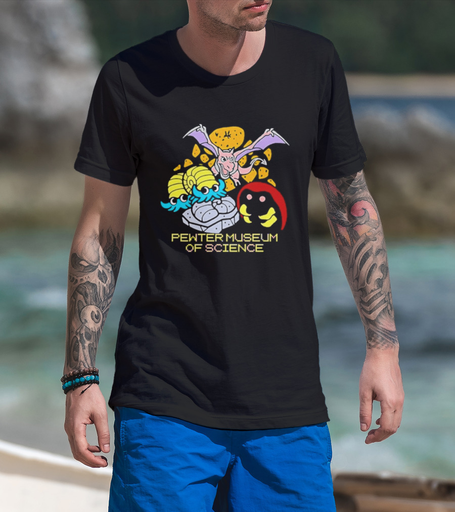 Pewter Museum Of Science Kabuto Omanyte Aerodactyl Fossils T-Shirt