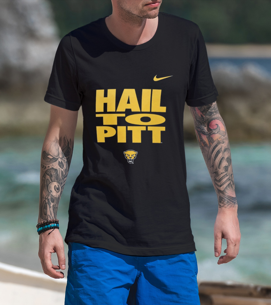 Pitt Panthers Hail To Pitt Nike Sportswear With Panther Head T-Shirt
