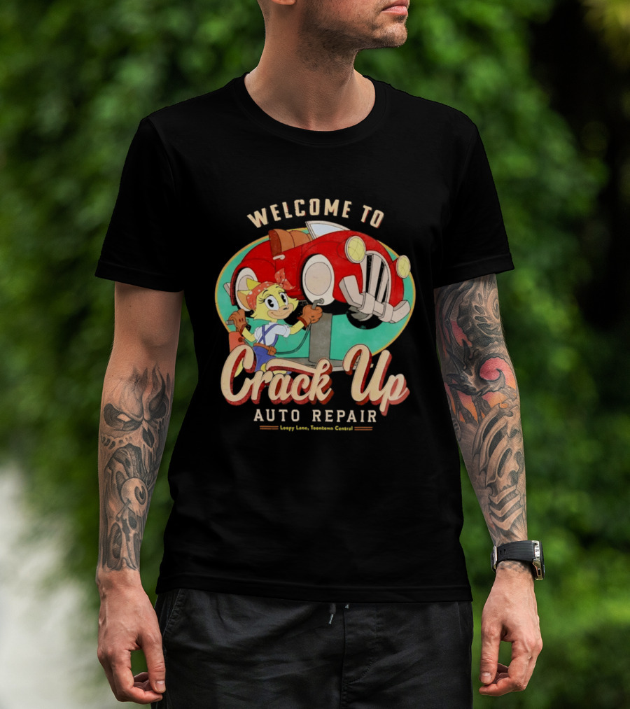 Welcome To Crack Up Auto Repair Happy Lane Towtown Cougars T-Shirt