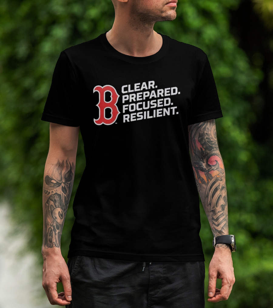 Red Sox 2026 Clear Prepared Focused Resilient T-Shirt