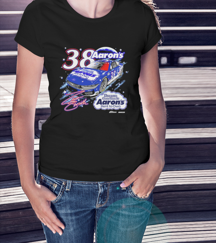 Zane Smith 38 Aaron's Dreams Come True Rent To Own Racing Car T-Shirt