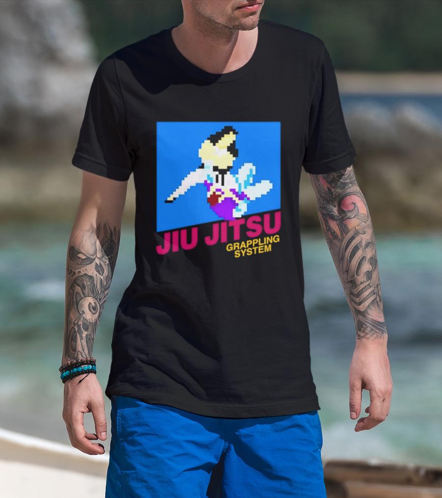 Jiu Jitsu Grappling System Retro Pixel Martial Arts BJJ T-Shirt