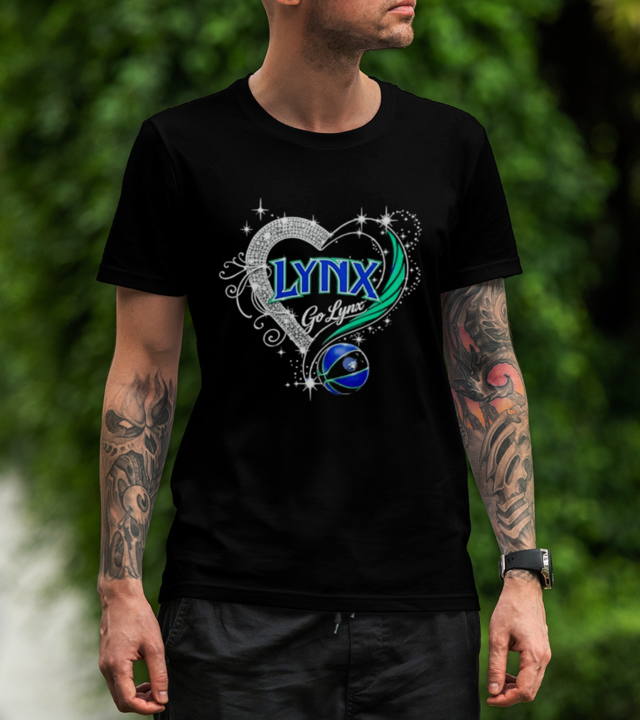 Lynx Go Lynx Minnesota Lynx WNBA Basketball Heart Stars T-Shirt