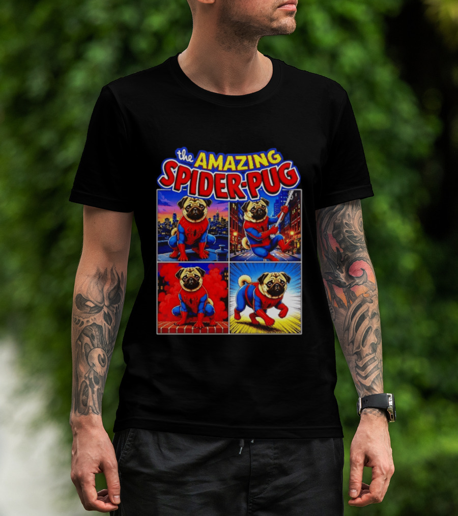 The Amazing Spider Pug Marvel Spider Man Parody Comic T-Shirt
