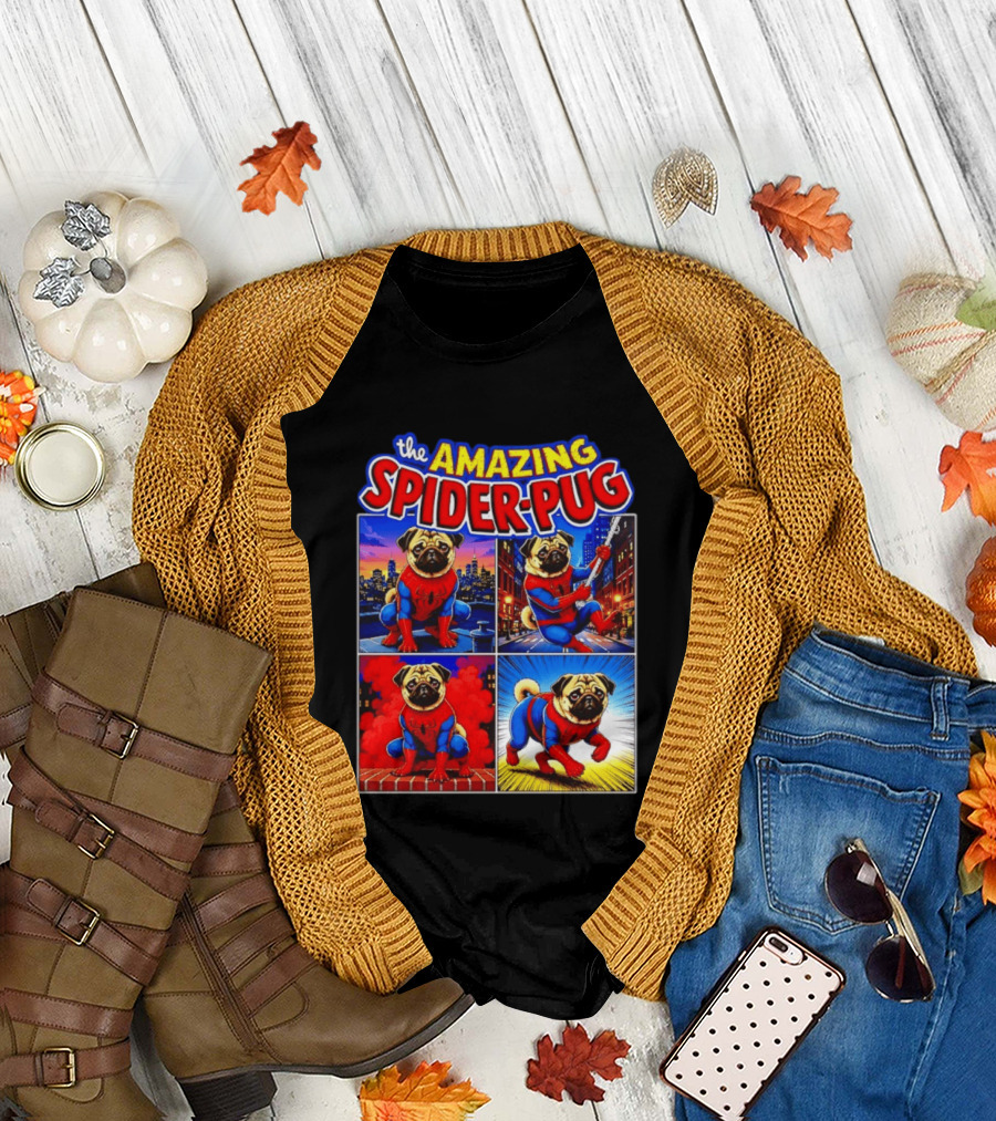 The Amazing Spider Pug Marvel Spider Man Parody Comic T-Shirt