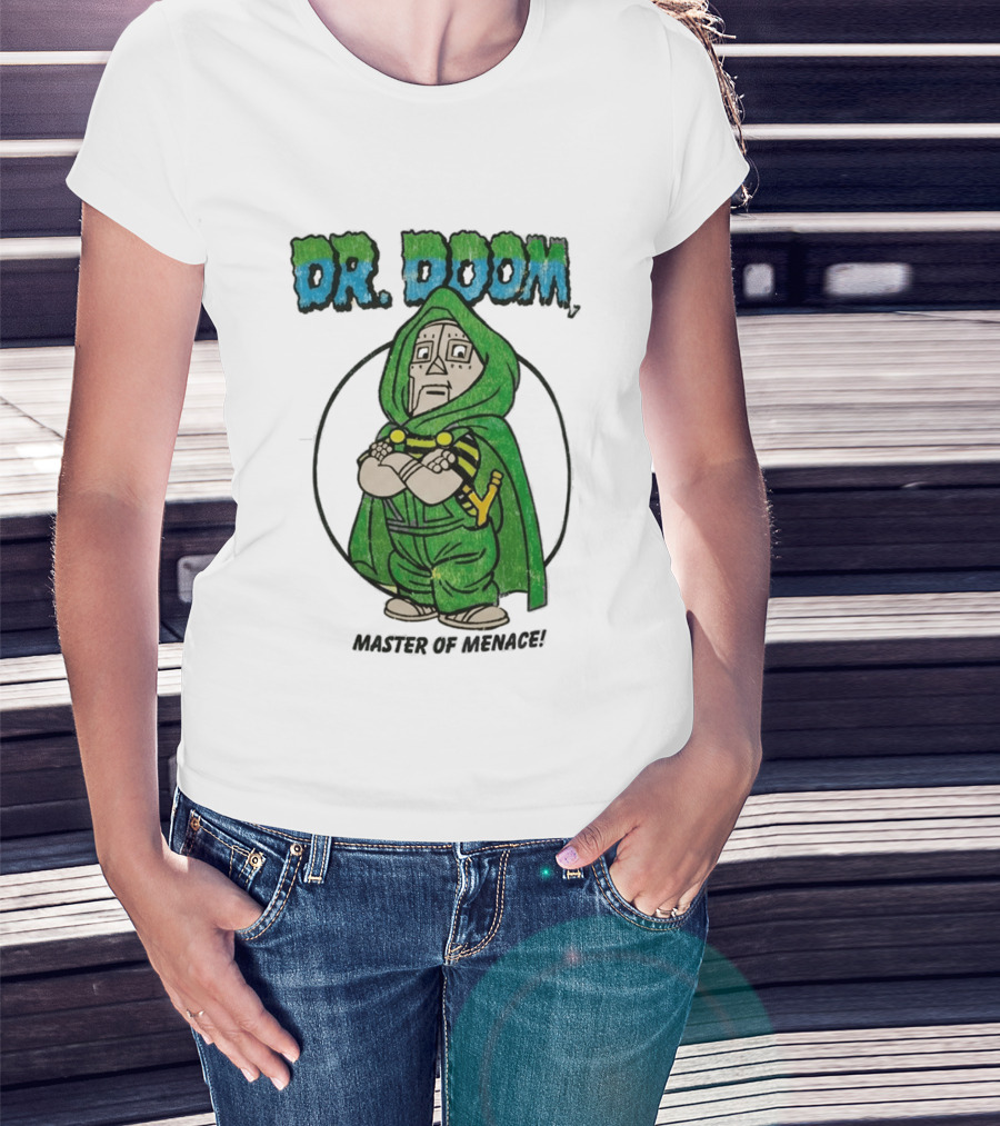 Dr Doom Master Of Menace Green Cloak Comic Style Villain T-Shirt