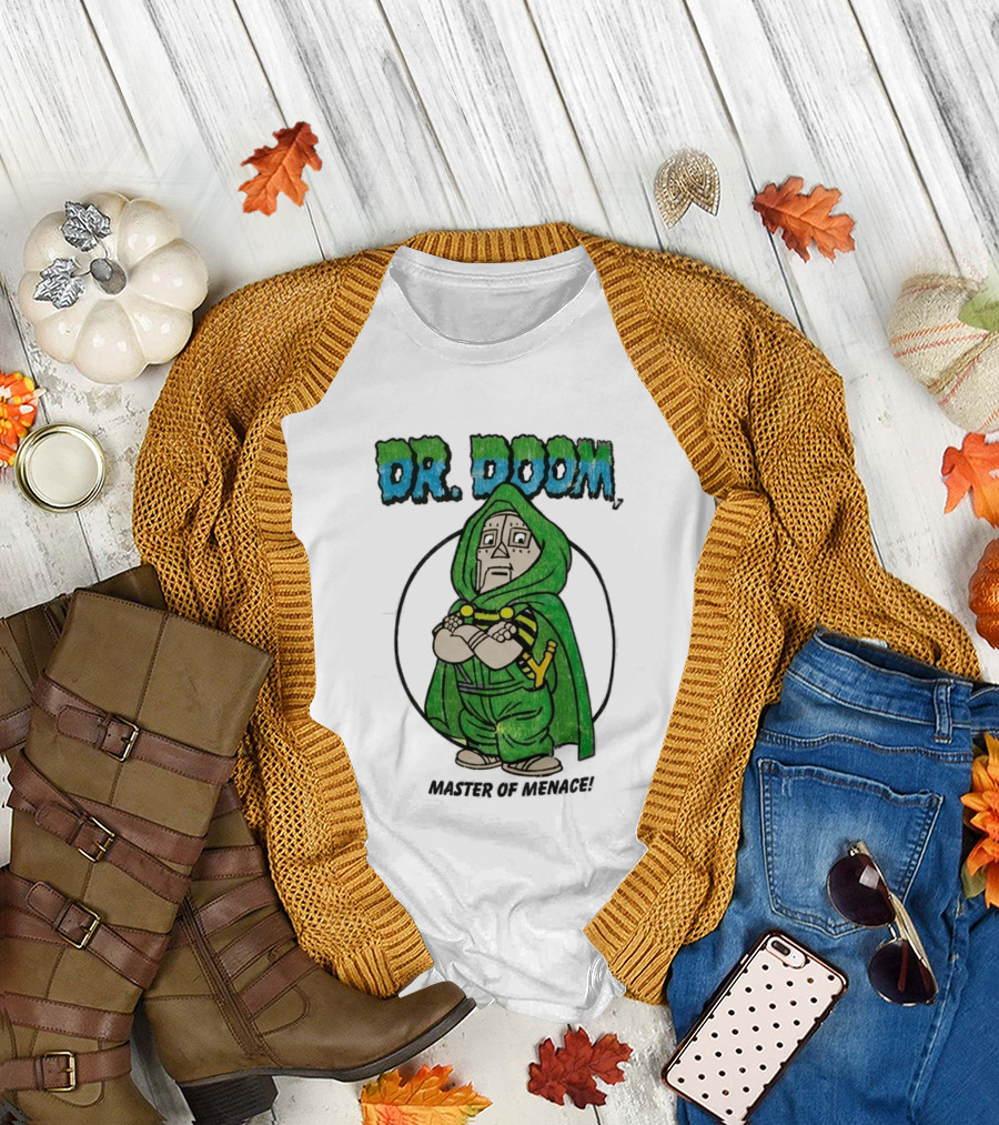 Dr Doom Master Of Menace Green Cloak Comic Style Villain T-Shirt