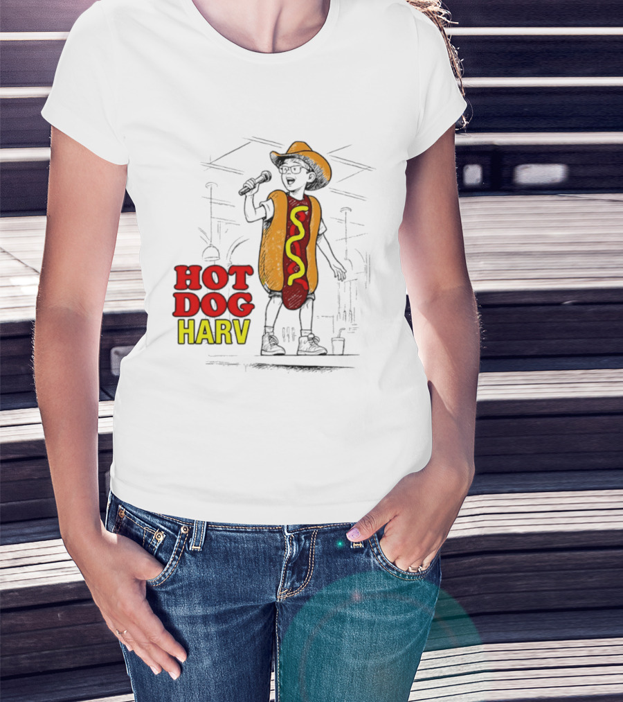 HOT DOG HARV Costume Stage Microphone Cowboy Hat T-Shirt