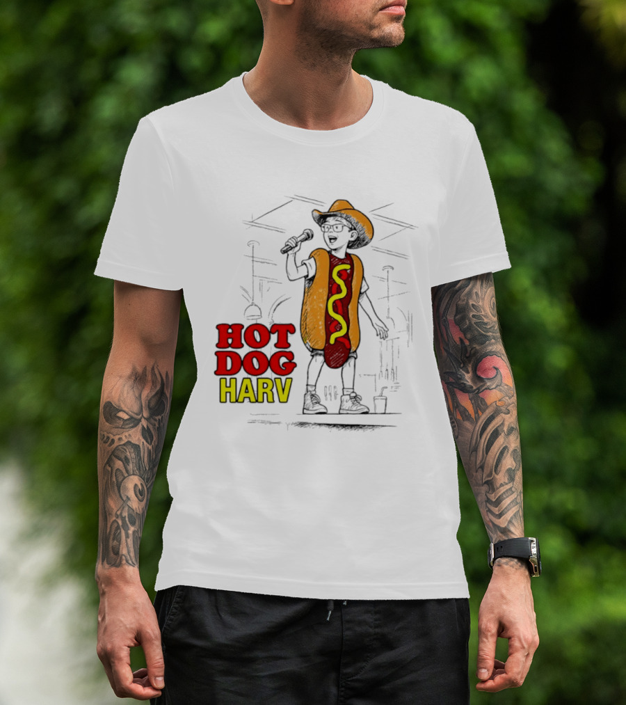 HOT DOG HARV Costume Stage Microphone Cowboy Hat T-Shirt