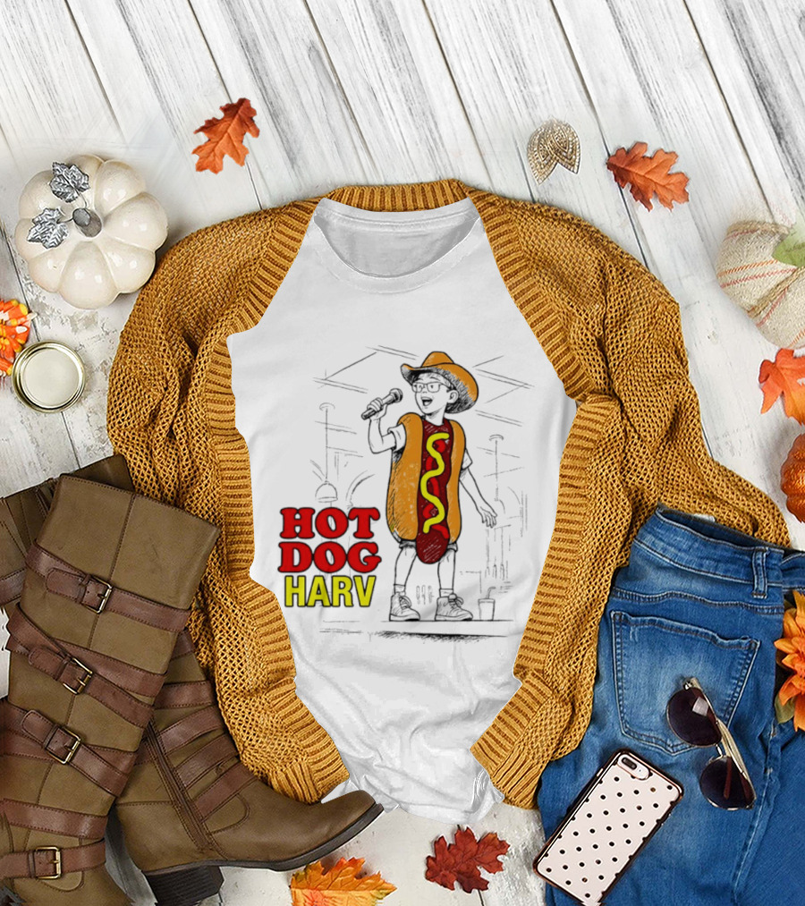 HOT DOG HARV Costume Stage Microphone Cowboy Hat T-Shirt