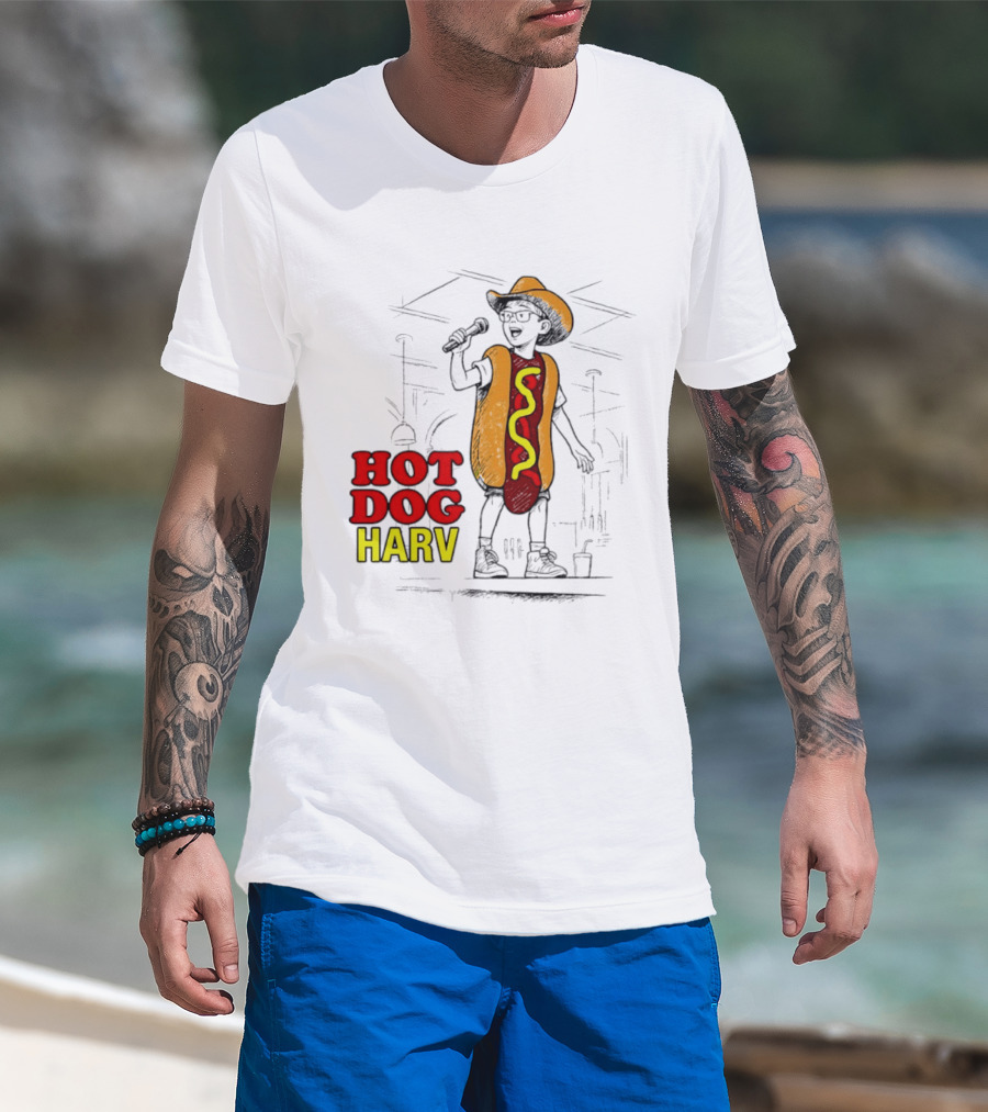 HOT DOG HARV Costume Stage Microphone Cowboy Hat T-Shirt